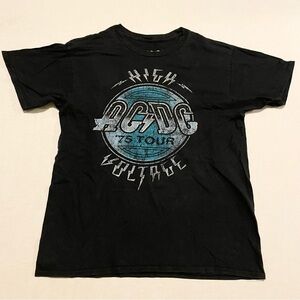 AC/DC Shirt Adult Large High Voltage '75 Tour Graphic Tee Hard Rock Mens
